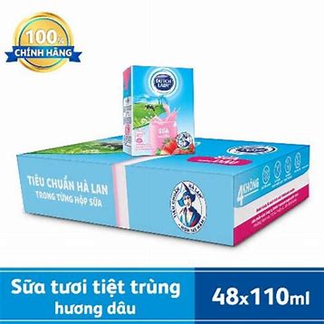 Sữa tươi hương dâu Dutch Lady 110ml-thùng 12 lốc