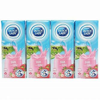 Sữa tươi hương dâu Dutch Lady 180ml-Lốc 4 hộp