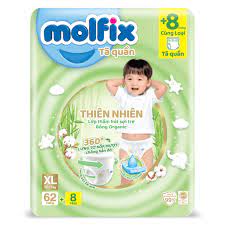 Tã quần Molfix size M62, dành cho trẻ từ 6-11kg