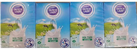 Sữa tươi tiệt trùng có đường Dutch Lady 110ml-lốc 4 hộp