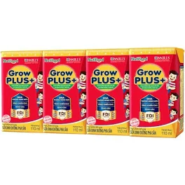 Growplus đỏ 110ml, dành cho trẻ trên 1 tuổi, lốc 4 hộp