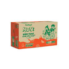 Nuvi sữa trái cây tươi vị cam 180ml, thùng 12 lốc