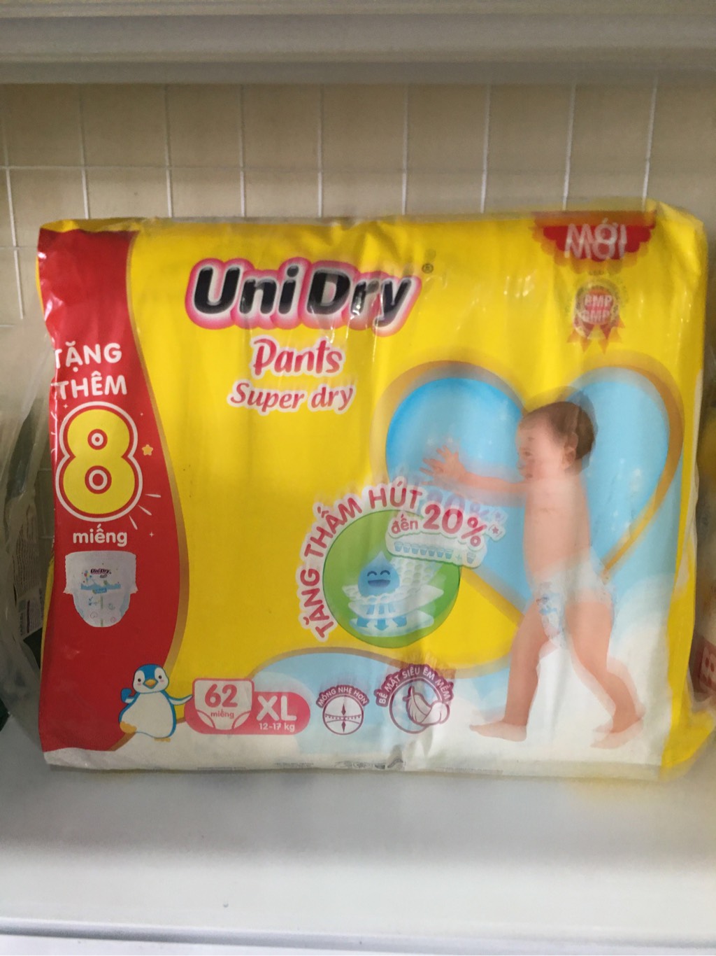 Tã quần unidry XL62+8 (12-17kg)