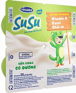 Sữa chua susu cho bé có đường, lốc 4 hộp