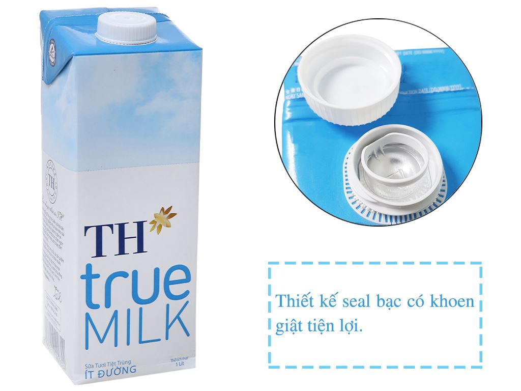 Sữa tươi tiệt trùng ít đường TH true MILK hộp 1 lít