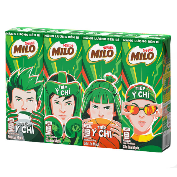 Sữa lúa mạch Milo 180ml - Lốc 4 hộp